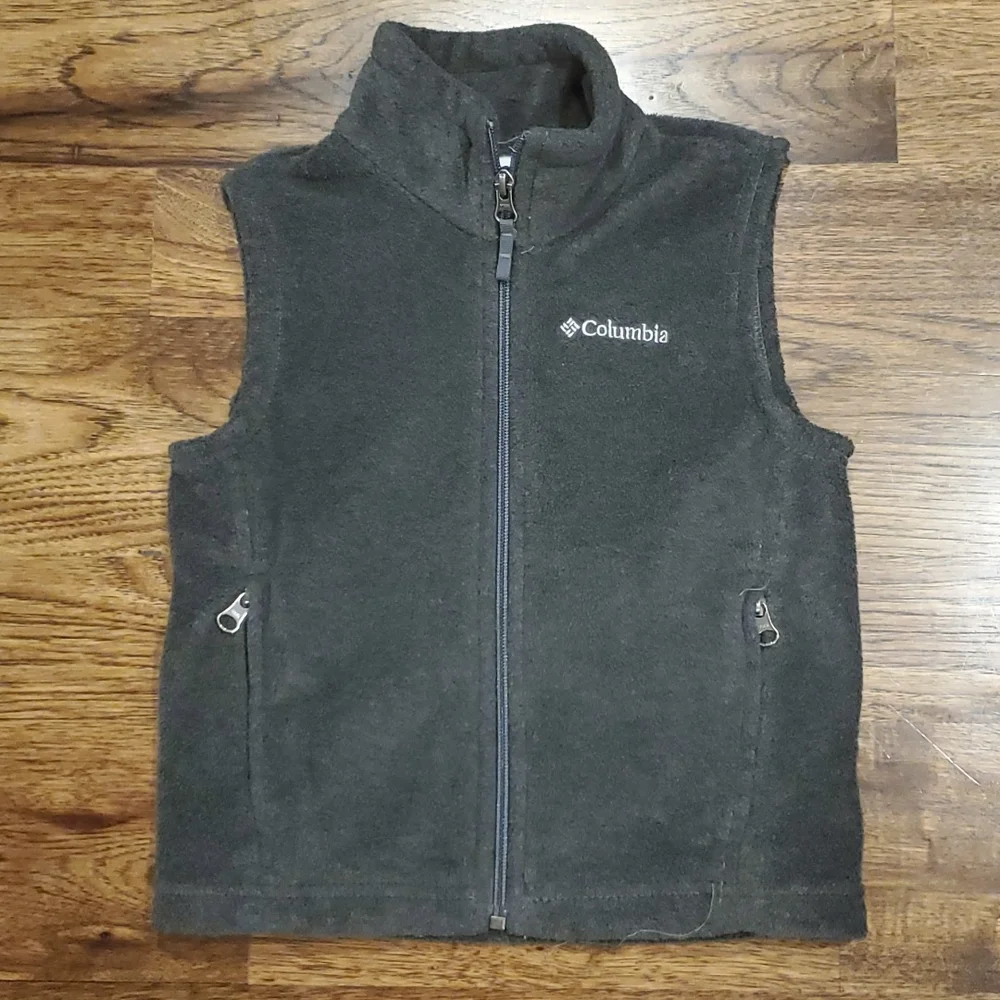 Kids unisex Columbia gray fleece full zip vest size XXS(4/5) - Picture 1 of 4